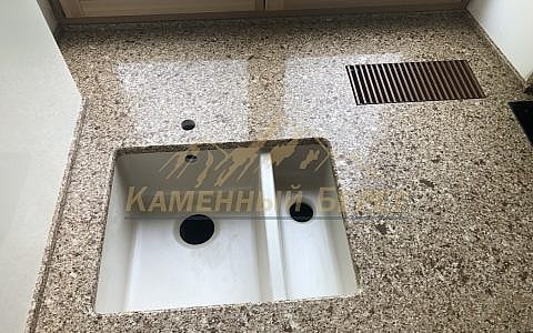 Расположение вырезов в плите Caesarstone Chocolate Truffle